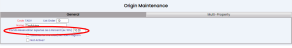 Origin maintenance screen with Condo reservation expense as a percentage field highlighted